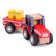 New Classic Toys. Красный трактор с прицепом и двумя стогами сена (11943)