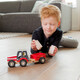 New Classic Toys. Красный трактор с прицепом и двумя стогами сена (11943)