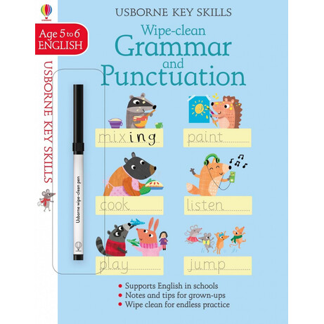 Usborne. Навчальна книга, граматика Wipe-clean Grammar & Punctuation 5-6, англ. (9781474922371)