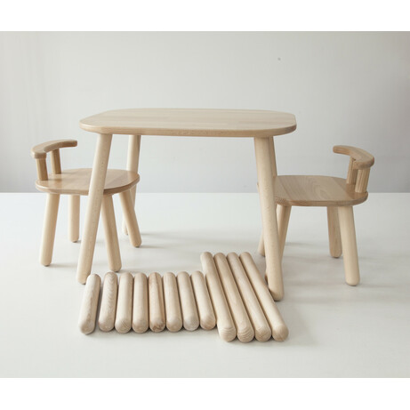 Tatoy. Комплект стіл і 2 стільці дитячих 2-4 роки з додатковими ніжками (KL2004C)