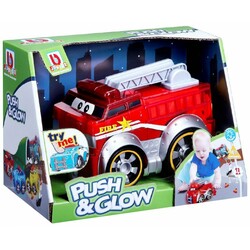 Bb Junior. Игровая автомодель - пожарная машина, Push & Glow (свет и звук) (16-89006)