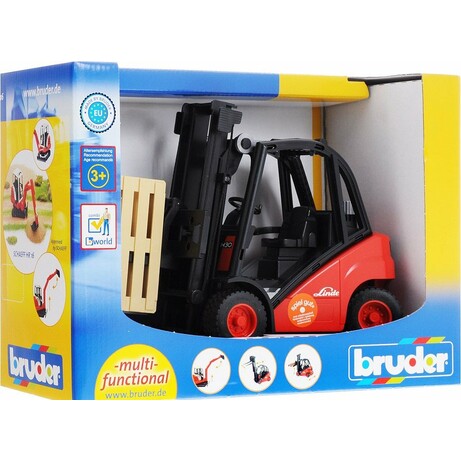 BRUDER. игрушка - погрузчик H30D + 2 палеты, М1:16 (02511)