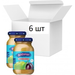 Карапуз. Упаковка пюре Яблоко и слива без сахара 170 г х 6 шт (4820134722069)