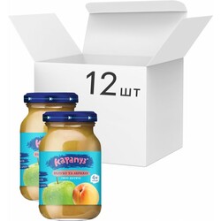 Карапуз. Упаковка дитячого пюре Яблуко і абрикос без цукру 170 г х 12 шт (4820134722052)
