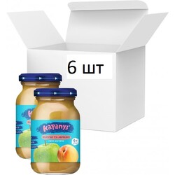 Карапуз. Упаковка детского пюре Яблоко и абрикос без сахара 170 г х 6 шт (4820134722052)