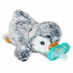 RazBaby. Мягкая игрушка + пустышка RaZbuddy Paci Holder - Penguin Grey Пингвинчик серый (00063594)