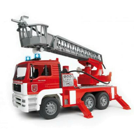 BRUDER.  Пожежна вантажівка зі сходами BRUDER(водяна помпа світло і звук) арт.10580(027711)