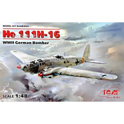 MINIART. Немецкий бомбардировщик He 111H-16, 2 МВ 1:48 ICM (ICM48263)
