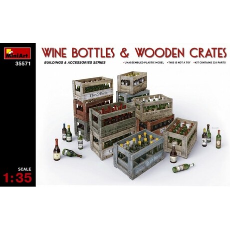 MINIART. Сборная модель MiniArt Винные бутылки с деревянными ящиками. 1,35 (MA35571)