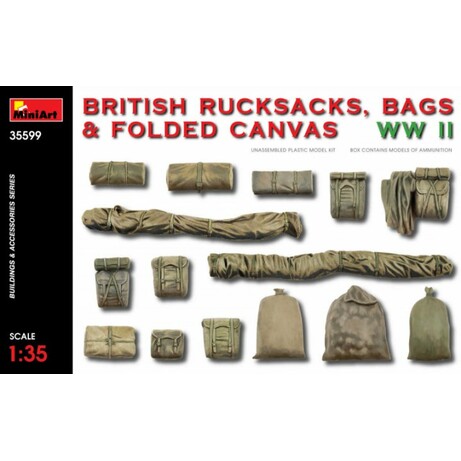 MINIART. Британские рюкзаки, сумки и сложенный брезент 2МВ 1:35 (MA35599)