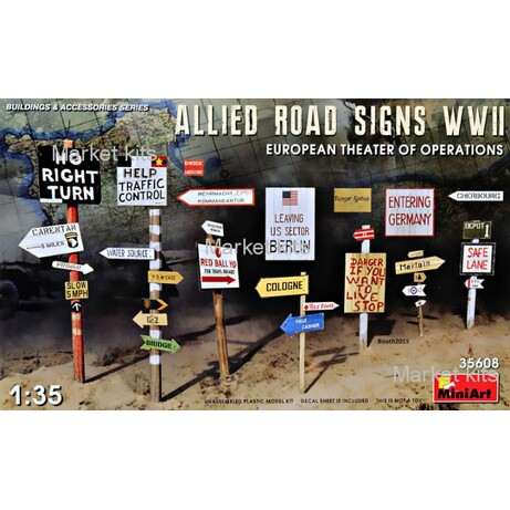 MINIART. Дорожные Знаки Союзников времен Второй мировой войны 1:35 (MA35608)