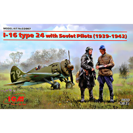 MINIART. И-16 тип 24 с пилотами (1939-1942 г.) 1:32 ICM (ICM32007)