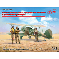 MINIART. Gloster Gladiator Mk.I с британскими пилотами в тропической униформе 1:32 ICM (ICM32043)