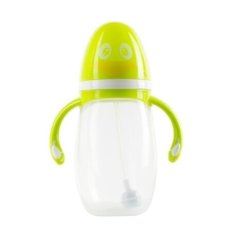 Baby Team. Пляшка Пінгвін, з широким горлом і антиколиковой системою, 300 мл, 0 м + салатовий (1010)