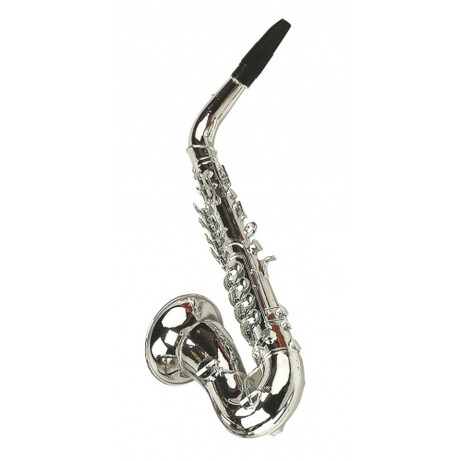 Bass & Bass. Детский игрушечный саксофон, серебряно-металлического цвета, 27 см с ключами (B06575)