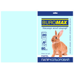 Buromax. Бумага цветная PASTEL,  голубая, 20 л., А4, 80 г/м² (BM.2721220-14)
