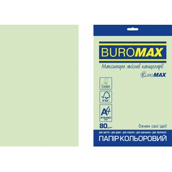 Buromax. Бумага цветная PASTEL, EUROMAX, св.-зеленая, 20 л., А4, 80 г/м² (BM.2721220E-15)