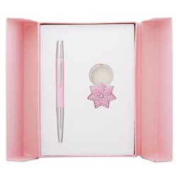 Langres. Набір подарунковий "Star": ручка кулькова + брелок, рожевий (803838)
