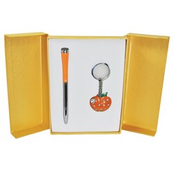 Langres. Набір подарунковий "Apple": ручка кулькова + брелок, помаранчевий (804194)