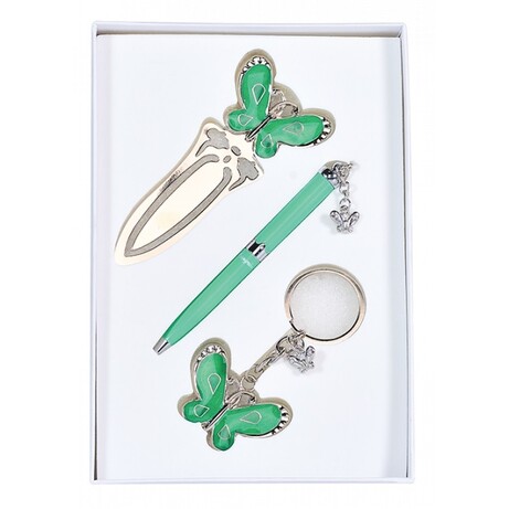 Langres. Набор подарочный "Fly": ручка шариковая + брелок + закладка, зеленый (804750)
