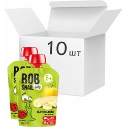 Bob Snail. Упаковка фруктового пюре Яблоко-Банан 90 г х 10 шт (4820219343028)