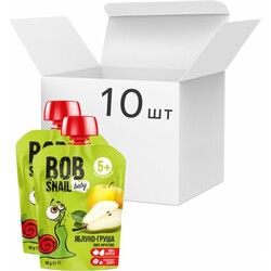 Bob Snail. Упаковка фруктового пюре Яблоко-груша 90 г х 10 шт (4820219343011)