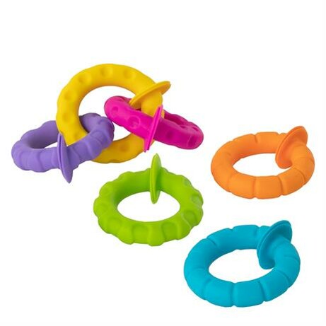 Fat Brain Toys. Набор прорезывателей Гибкие колечки Fat Brain Toys pipSquigz Ringlets (811802025289)