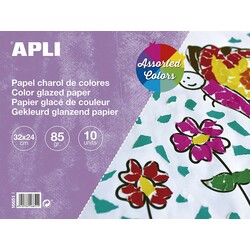 Apli Kids™ Набор цветной глазированной бумаги 32 х 24 см, 10 листов, Испания (16651)