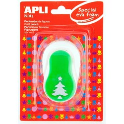 Apli Kids ™. Дирокол фігурний для паперу в формі різдвяної ялинки, зелений, Іспанія (13303)