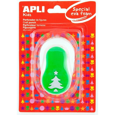 Apli Kids™.Дырокол фигурный для бумаги в форме рождественской елки, зеленый, Испания (13303)