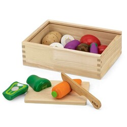 Viga Toys. Іграшкові продукти Нарізані овочі з дерева (44540)