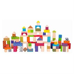Viga Toys. Деревянные кубики Узорчатые блоки 100 шт., 3 см (59696)