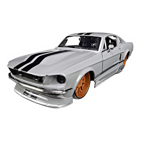 Maisto. Автомодель (1:24) 1967 Ford Mustang GT серый металлик - тюнинг (0090159310945)