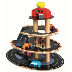 Bino. Іграшковий дерев'яний паркінг Bino з автомобілями (4019359840775)