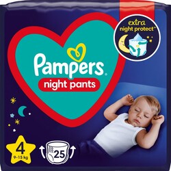 Підгузки-трусики нічні Pampers Night Pants Розмір 4 (9-15 кг) 25 шт (8006540234709)
