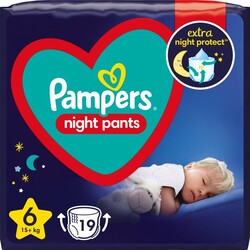 Подгузники-трусики ночные Pampers Night Pants Размер 6 (15+ кг) 19 шт (8006540234761)