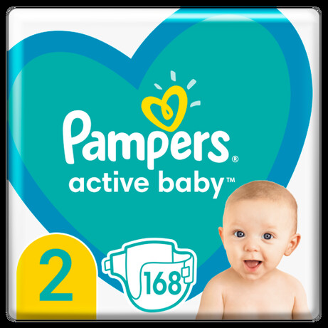 Підгузки Pampers Active Baby 2 (4-8 кг), 168 шт (8006540091319)