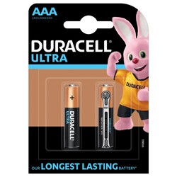 Лужні батареї Duracell Ultra Power AAA 1.5В LR03 2 шт (5000394060425)