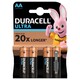 Лужні батареї Duracell Ultra Power AA 1.5В LR6 4 шт (5000394062573)