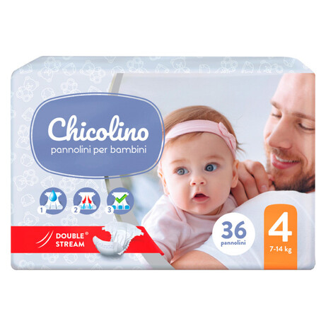Подгузники детские Chicolino 4 (7-14 кг) Medium Classico, 36 шт (4823098410805)