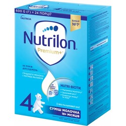Молочная сухая смесь Nutrilon Premium+ 4, карт. уп., 600 г. (5900852047190)