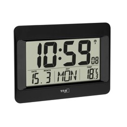 Часы настенные цифровые TFA, термометр, 215x26x160 мм (60451901)