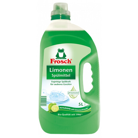 Рідина для миття посуду Frosch Зелений лимон 5л (4009175956156)