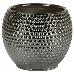 Кашпо для цветов Scheurich Mercury, керамика, 15", серебристо-черный (62217,00)