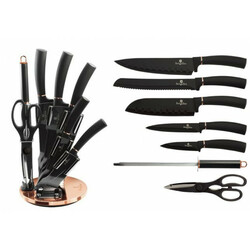 Набор ножей на железной подставке Berlinger Haus BLACK ROSE Collection 8 предметов (BH-2421)