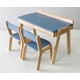 Комплект стіл дитячій з двома шухлядами 80 см та 2 стільця зростаючий ясен (00070027)