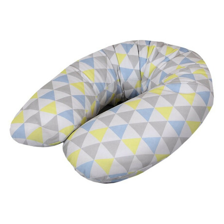 Ceba. Подушка для кормления Ceba Baby Multi Triangle blue-yellow трикотаж  (8000769)