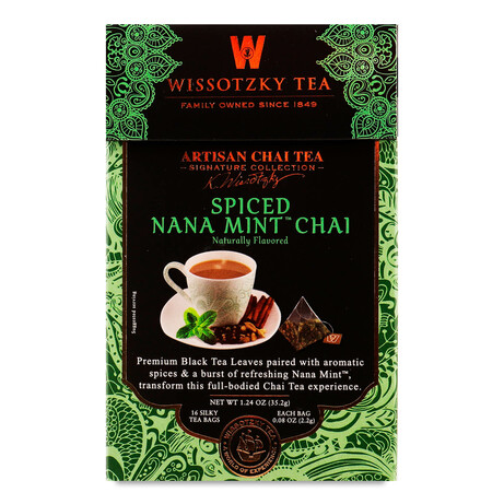 Чай черный Wissotzky Tea Spiced Chai с мятой, 16*2,2г (0859013004525)