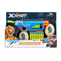 Скорострельный бластер X-Shot DINO Striker New (2 средних яйца, 2 маленьких яйца, 16 патронов)(4860)