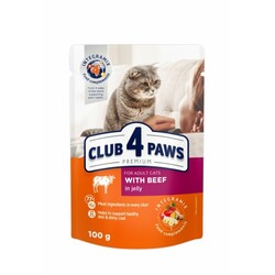 Корм для котів Club 4 Paws Premium яловичина в желе (4820215364409)